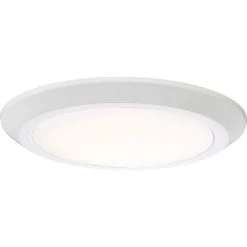 Verge 12 in. White Lustre LED Flush Mount by Quoizel