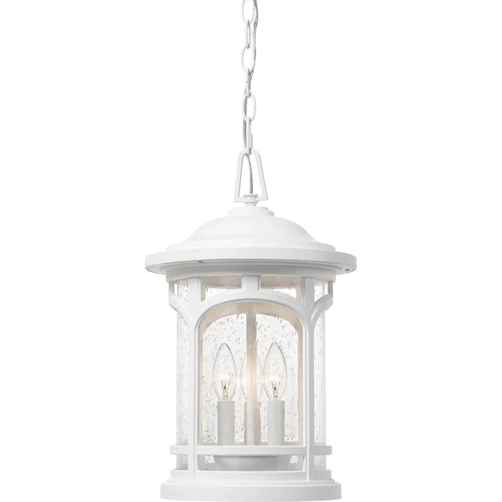 Marblehead 3-Light White Outdoor Pendant Light by Quoizel 3 Marblehead 3-Light White Outdoor Pendant Light by Quoizel