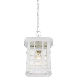 Stonington 1-Light White Outdoor Pendant Light by Quoizel -Quoizel Sales white lustre quoizel outdoor pendant lights snn1909w 44 1000