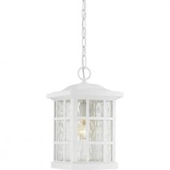Stonington 1-Light White Outdoor Pendant Light by Quoizel