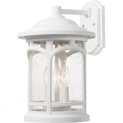 Marblehead 1-Light White Lustre Outdoor Wall Lantern Sconce by Quoizel