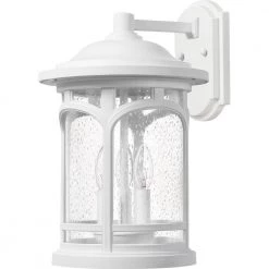 Marblehead 1-Light White Lustre Outdoor Wall Lantern Sconce by Quoizel -Quoizel Sales white lustre quoizel outdoor sconces mbh8409w c3 1000