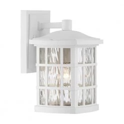 Stonington 1-Light White Outdoor Wall Lantern Sconce by Quoizel