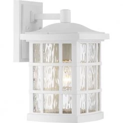 Stonington 1-Light White Outdoor Wall Lantern Sconce by Quoizel