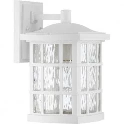 Stonington 1-Light White Outdoor Wall Lantern Sconce by Quoizel -Quoizel Sales white lustre quoizel outdoor sconces snn8408w c3 1000
