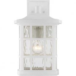 Stonington 1-Light White Outdoor Wall Lantern Sconce by Quoizel 12 Stonington 1-Light White Outdoor Wall Lantern Sconce by Quoizel -Quoizel Sales white lustre quoizel outdoor sconces snn8409w 4f 1000