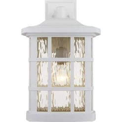 Stonington 1-Light White Outdoor Wall Lantern Sconce by Quoizel 12 Stonington 1-Light White Outdoor Wall Lantern Sconce by Quoizel -Quoizel Sales white lustre quoizel outdoor sconces snn8411w 4f 1000