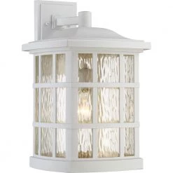 Stonington 1-Light White Outdoor Wall Lantern Sconce by Quoizel