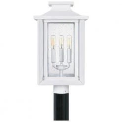 Wakefield 1-Light White Outdoor Post Lantern by Quoizel -Quoizel Sales white lustre quoizel post light sets wkf9011w c3 1000